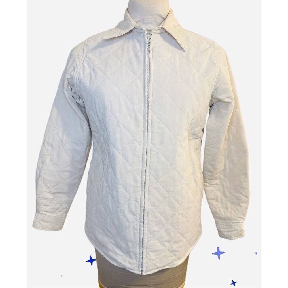 Classic Blues Women’s Quilted Full Zip Jacket Sz. M Cream Weekend